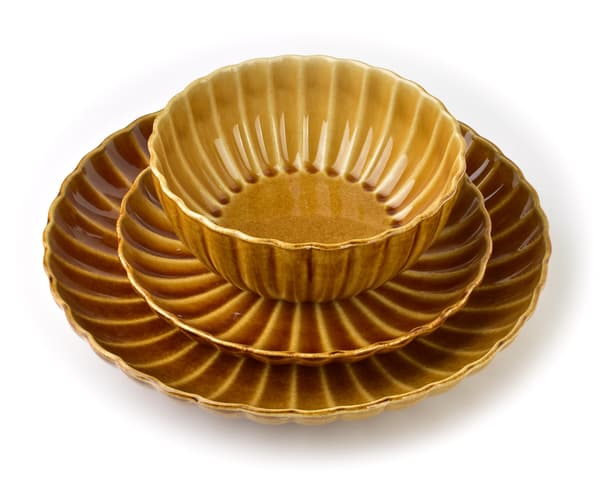 EVIE HONEY Desserttallerken i porcelæn 20,5 cm - Blød honningfarve