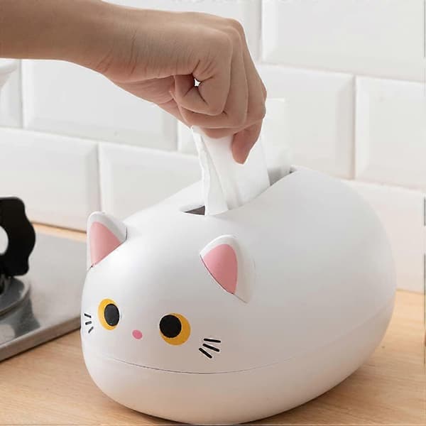 Katt Tissue Box Servettförvaringslåda Pappersförvaringslåda Behållare för Heminredning