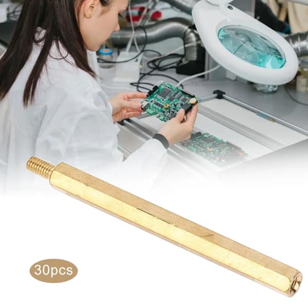 M3 Messing Avstandsstykker Sekskantmuttere Erstatningssett for PCB-kort - 30 stk
