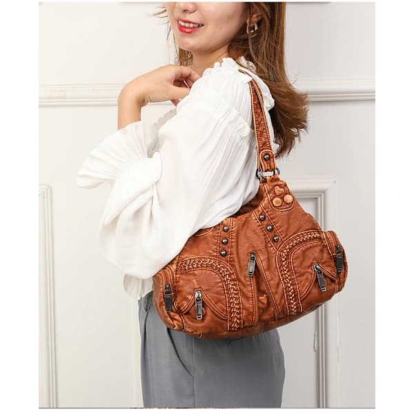 Damehåndtasker, trendy skuldertasker, halvmånetasker, bløde PU-læder crossbody-tasker, dametasker