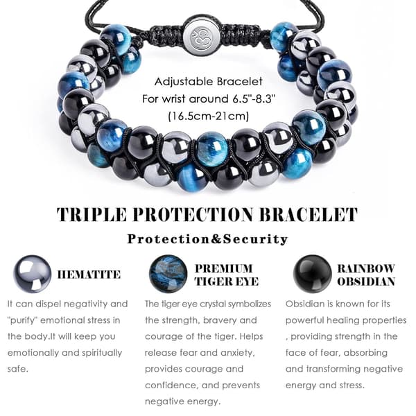 Trippel Skyddande Armband - Fars Dag Present Pärlarmband