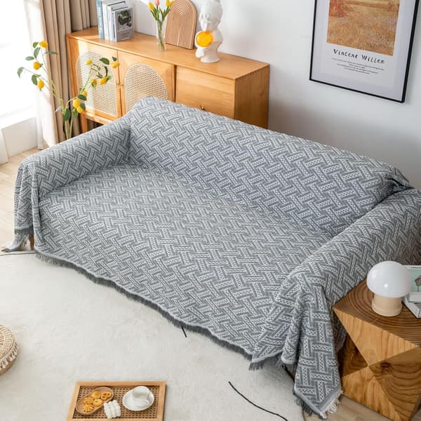 3-seters sofatrekk 130x180cm, Jacquardvevd dekorativt sofa- og sengeteppe-FY-