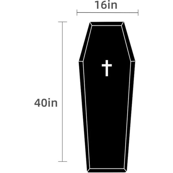 Gothic Black Coffin Shaped Bathroom Mat for Halloween Decorations, Funny and Cute Shower Mat, Scary Bathroom Rug