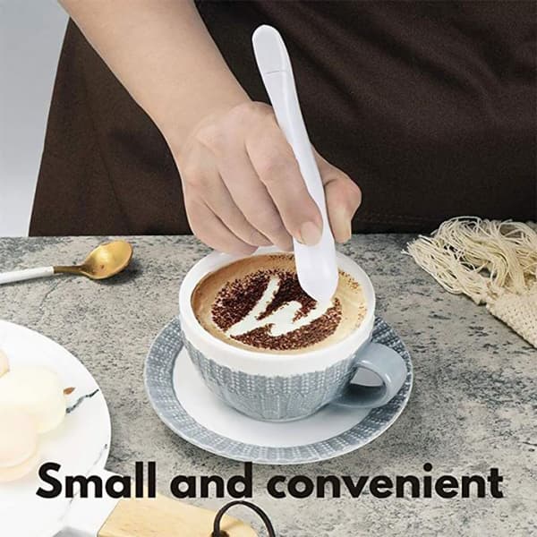 Elektrisk kaffeskæringspen Dekorativt bageværktøj DIY-kaffemønster White
