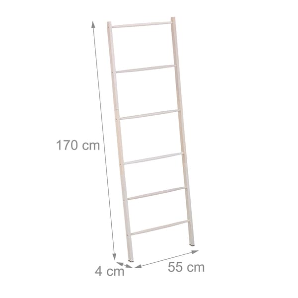 White Towel Rack with 6 Rungs