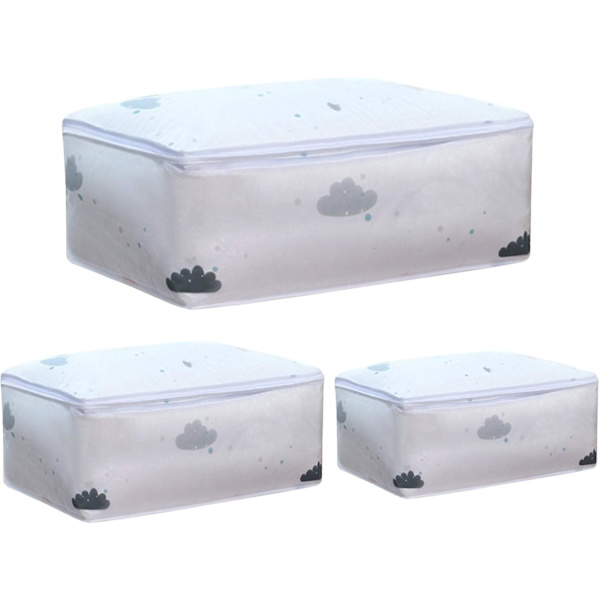 3-pack PEVA Transparent Garment Covers, Clothes Storage Bag