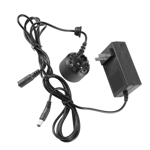 1 stk 12LED fargerik tåkegenerator for vannfontenedam med strømadapter 110-240V US-plugg