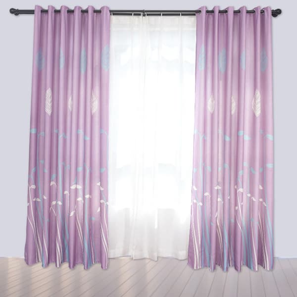 Polyester-ikkunaverho sävy makuuhuone olohuone keittiö sisustus (violetti) 0.9 0.9