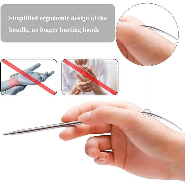 Beginner Set, 65 cm Circular Knitting Needles Metal with Casing and Gauge, Lightweight Circular Knitting Needles