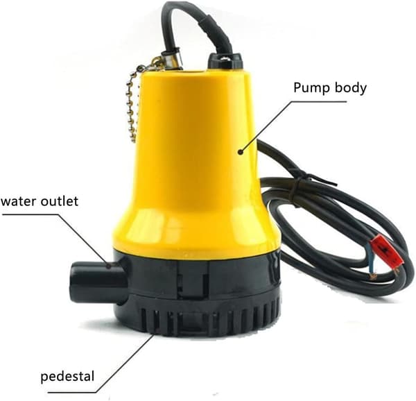Soldriven dränkbar pump DC 12V (60W, 5A) 4,35m³/H vatten cirkulation bevattning fontän (gul)