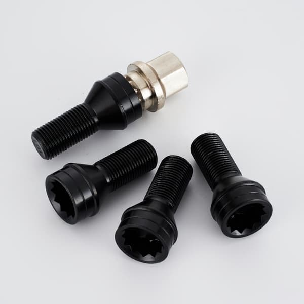 4 stk M14*1,5 MM Sorte Stålfælgbolte & Låsemøtrikker med S