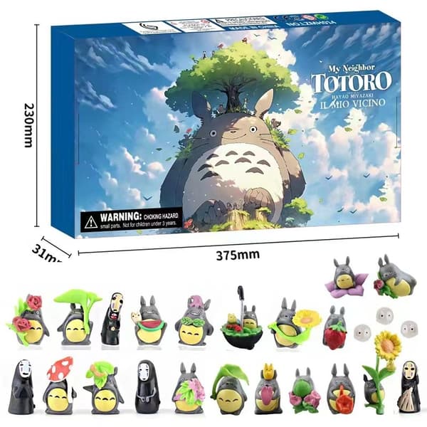 Min nabo Totoro Julekalender 24 dage til jul Nedtælling Overraskelsesboks Juleoverraskelsesgave-FA-