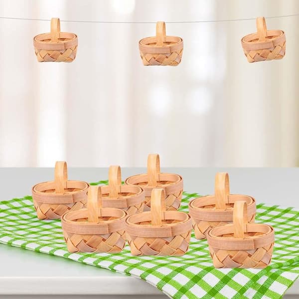 Vintage Wicker Basket Miniature Basket 8 pcs Handmade Candy