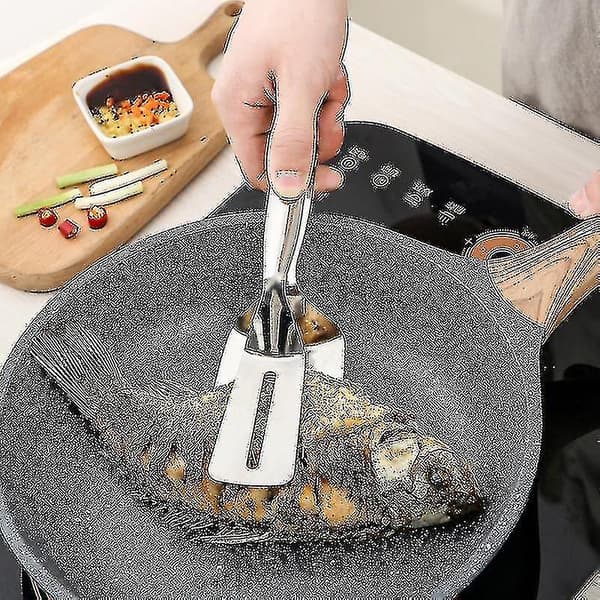 Grilltang i rustfrit stål, bøftang, fisketang til æg, grillkøkkentilbehør