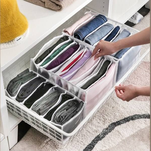 Klesboks, sammenleggbar oppbevaringsboks for garderobe med rom