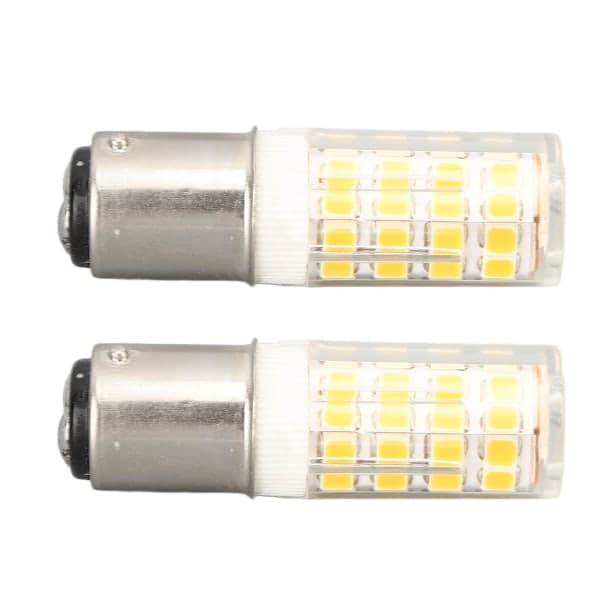 2-pack Small BA15D LED Corn Bulbs, Dimmable, for Sewing Machine, Refrigerator, Appliance Lighting, Warm White Light