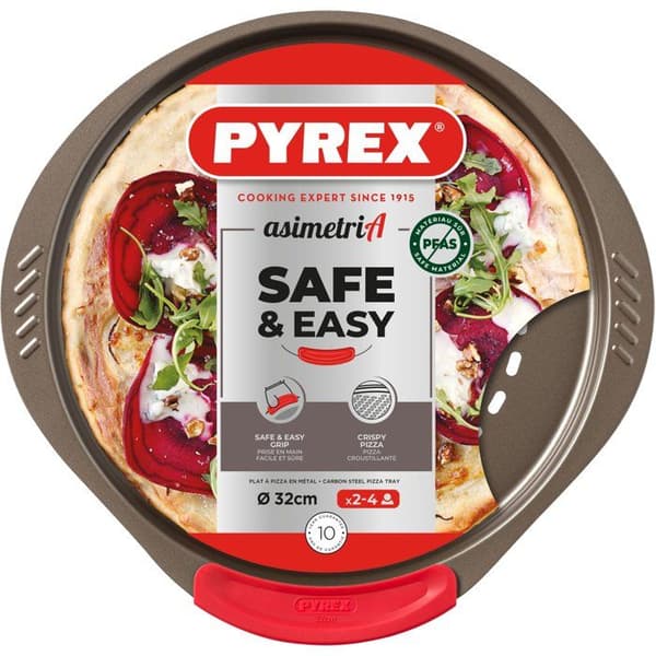 Pizzaform - PYREX - 1452055 - Perforeret metal - 32 cm Brun Metall
