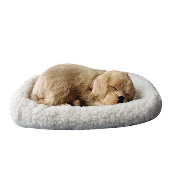 Realistic Sleeping Plush Breathing Dog Long-haired Dog With Mat Animal Decor K DB As Shown E