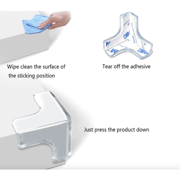 T-shaped child-safe soft corner protector transparent table corner protector 4 pcs