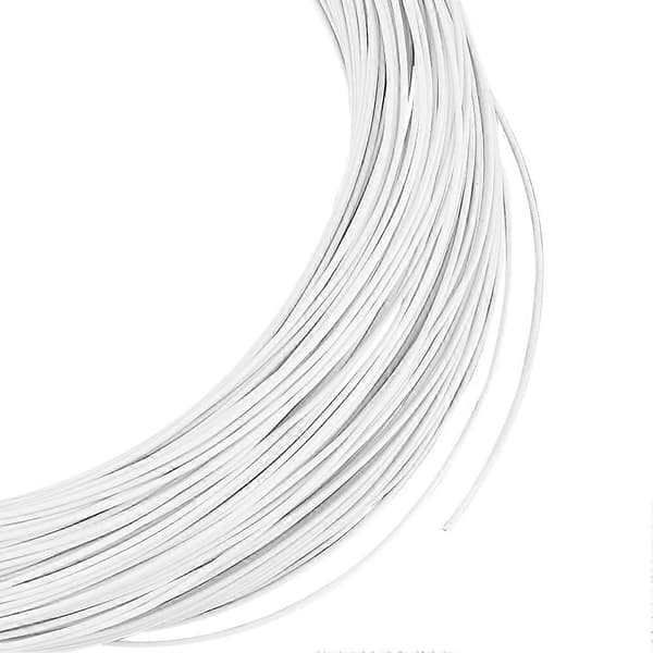 50m White Millinery Wire 1mm Diameter PVC Covered Iron Stem Wire for DIY Sewing Accessories