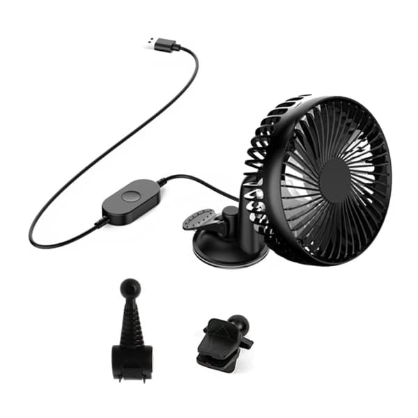 Universal 5V 360 Degree Rotation USB Car Fan Large Wind Three Speed Control USB Car Fan with Suction Cup
