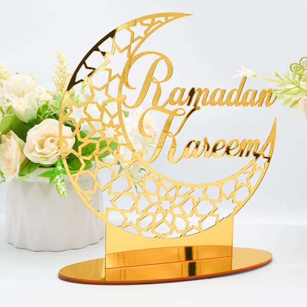 EID Mubarak koriste Kulta Kuu Linna Pöytäkoriste A2 A4 A4 A4