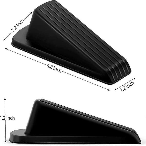 Floor Door Stops Rubber Door Stop Wedge (3-Pack, Grey)