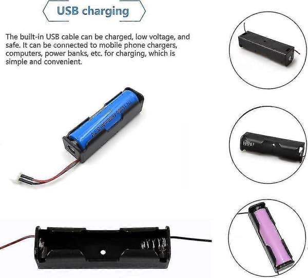 16 stk AA Batteriholder 3.7 V 18650 Batteriholder Med Kabeltilkoblinger-CE db