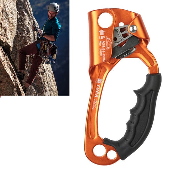 Climbing Right Hand Ascender Multi Purpose Manual Outdoor Climbing Tree Hand Ascender Orange