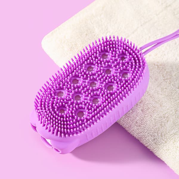 Silikone kropsbørste - Eksfolierende badeskrubber - Blød bruse-loofah til børn og voksne - Alternativ til traditionel ryg (dele)