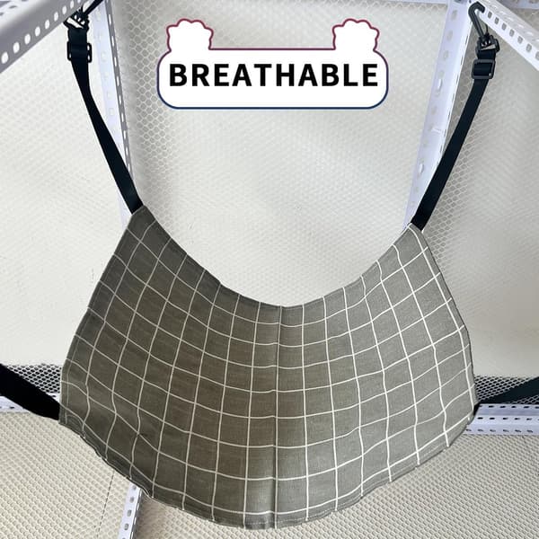 Cat Hammock - Hanging Pet Bed with Hooks, Adjustable Straps - for Kittens, Puppies - 53*35 cm - Grey Plaid