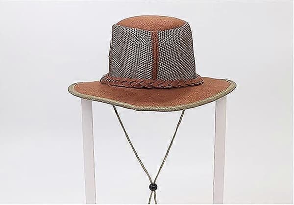 Mesh Cowboy Solhatte til Mænd Soaker Golf Justerbare Bredskyggede Fiskehatte Udendørs Sommer Strand Solhatte Karamel