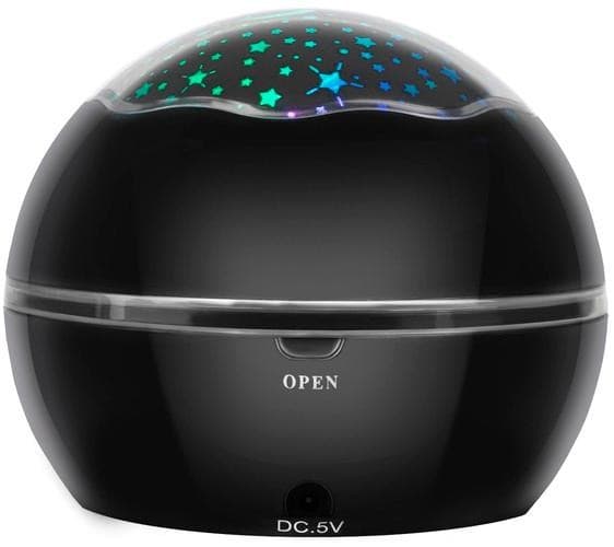 Stjerneprojektor til børn, Galaxy natlampe med roterende kuppel, 4 farver, USB/batteri