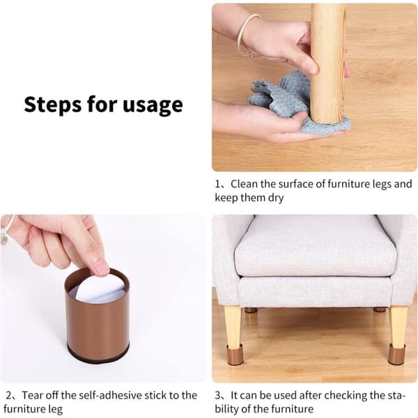 4 møbelhevere 5 cm høyde stålkarbon kompatibel med nattbord stol sofa plassbesparer