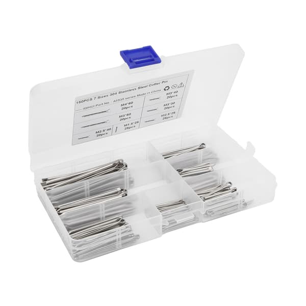 150 Pcs. Cotter Pins, Assortment Stainless Steel 7 Specifications, Universal Car Accessories