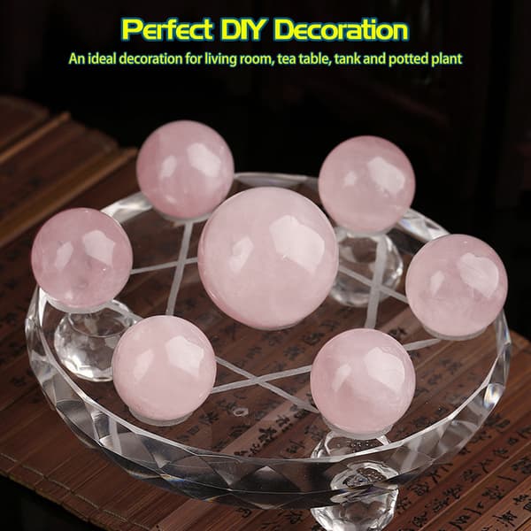 1 pc Natural Pink Rose Quartz Stone Sphere Crystal Healing Ball