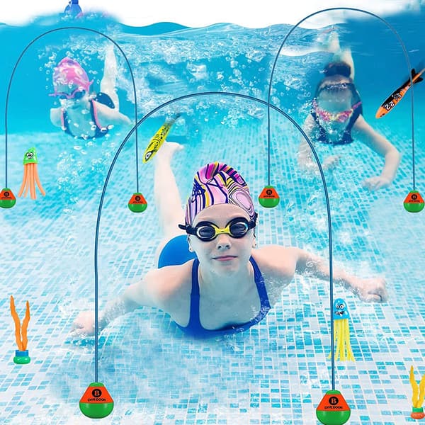2 st dykringar, 1,4 m dykleksaker simringar för träningslekar poolleksaker barnleksaker simbassäng dykning simleksaker för utomhus P