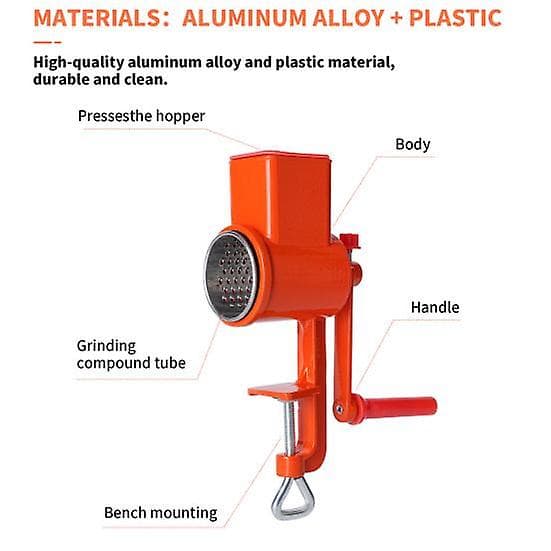 Manual Nut Grinder Ergonomic Long Handle Adjustable Structures Multifunctional Labor-Saving Nut Sesame Walnut Crusher (FMY) red red