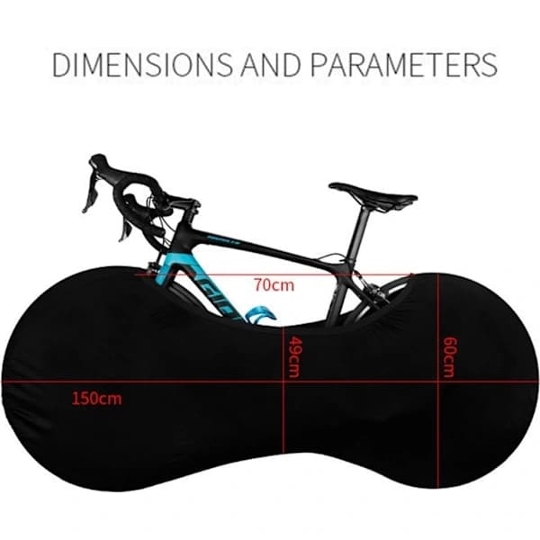 Waterproof Dustproof Bicycle Cover Stretch Polyester Spandex for Indoor Road Mountain Folding Bikes Black
