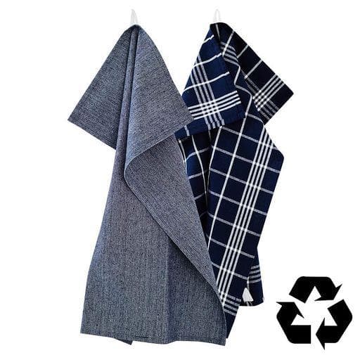 Keittiöpyyhe 2 kpl kierrätetty by wille Marinblå blue