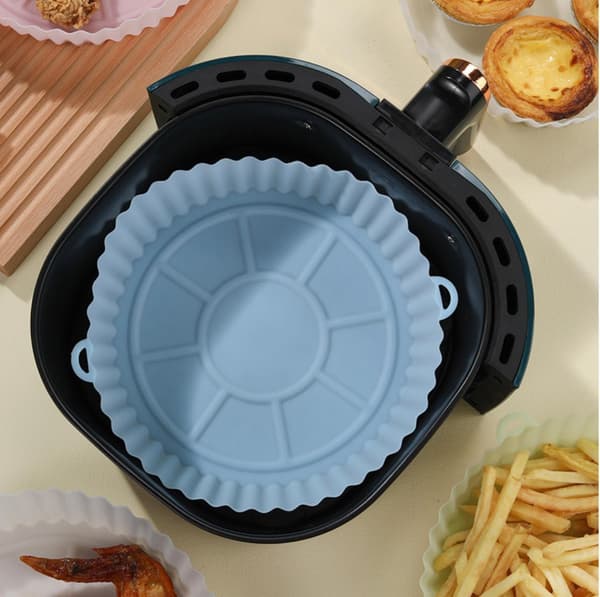 Airfryer Silikonimuotti Ilmafriteerausmatto Silikonisisäke 18CM Blå blue