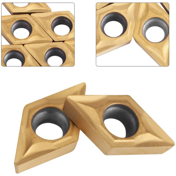 Lathe Inserts, 10 Pcs CNC Inserts, T-Audace Stainless Steel Lathe Tool with Box for Metal Cutting Lathe Tools