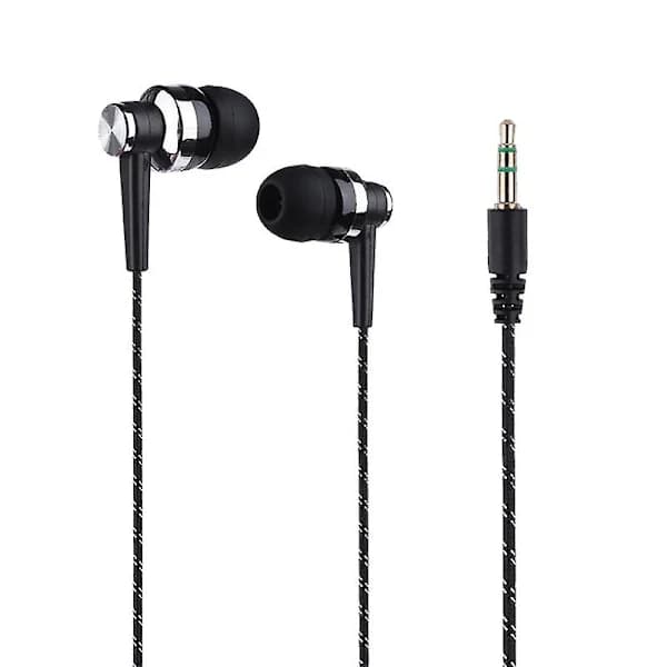 Snygga flätade stereohörlurar med in-ear-design, hörlurar utan mikrofon