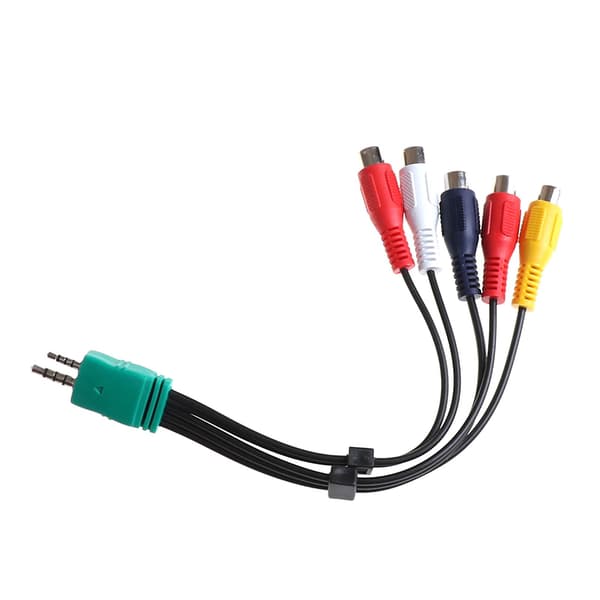 Professional High-Definition Audio and Video Cable 18cm 3.5mm + 2.5mm to 5RCA AV Component Adapter Cable Compatible with Samsung LCD TV