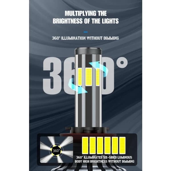 360° 6-sidig H13/9008 LED-frontlykt fjernlys/nærlys 200W 20000LM 6000K