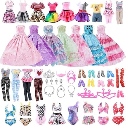 Doll Clothes, 35 Pcs Clothes Doll Accessories (Random Style)