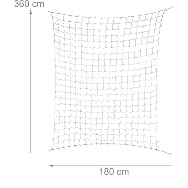 Espaliernet til drivhus, 180 x 360 cm, støtte til agurker, tomater, maskestørrelse 10 cm, drivhusnet, grøn