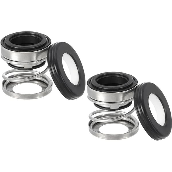 Mechanical Shaft Seal Replacement Kit, Ceramic and Carbon Ring Shaft Spring Seal, 2-Pack 108-14 for Water Pump, Oil Cylinder, Black, Silver