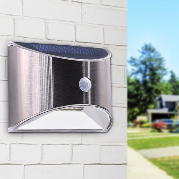 Solar Lamp Motion Sensor LED Waterproof Outdoor Wall Lights Stainless Steel Shell Lighting for Garden Home Use 2 pcs