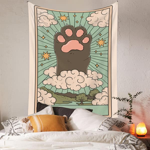 150×200cm Baggrundstapet Kat - Kattepote, Tapetdekoration